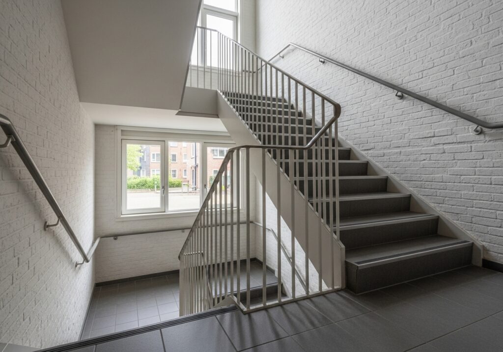 schoon trappenhuis van appartementencomplex door schoonmaakservice wilde