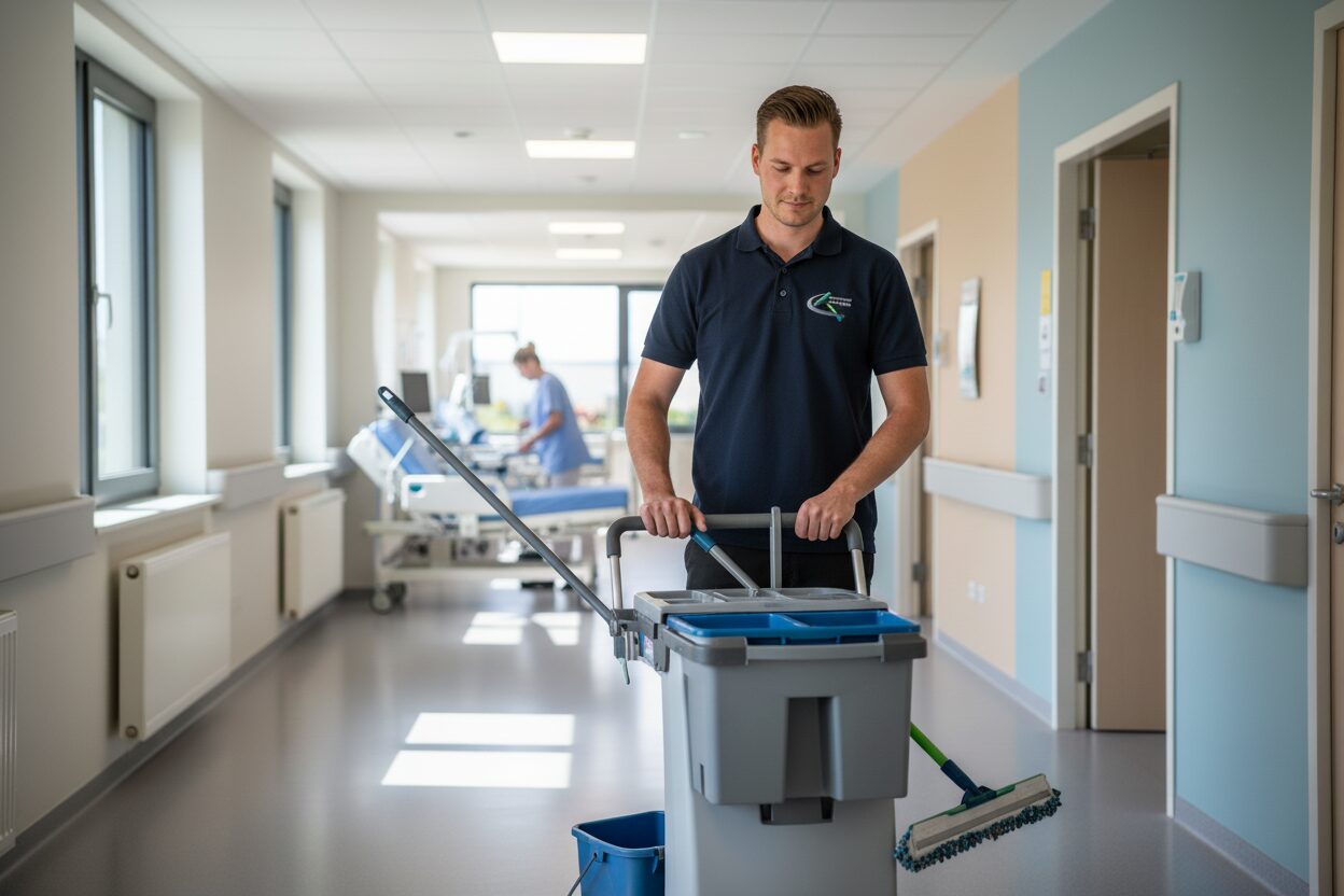 Schoonmaker van schoonmaakservice Wilde loopt in ziekenhuis